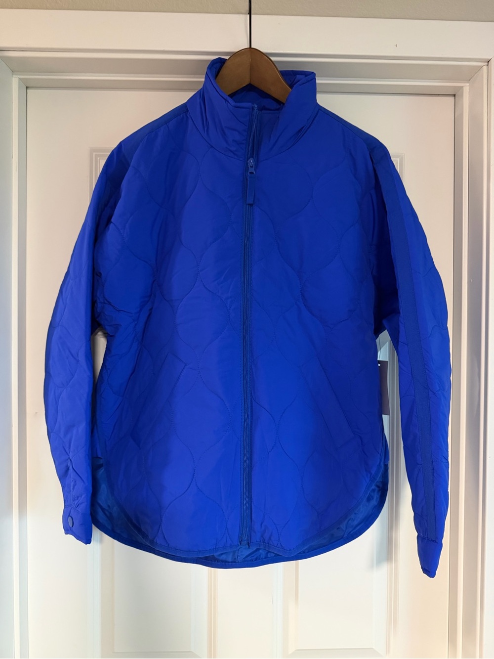 Tribal Bright Blue Quilted Zip-Up Jacket